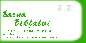 barna bikfalvi business card